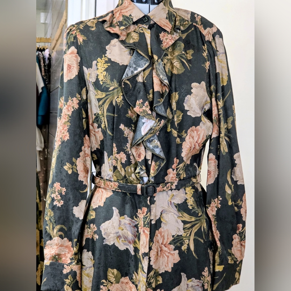 Ralph Lauren Blayke Floral-print Jacquard Silk Blend Dress, NWT - Picture 8 of 15